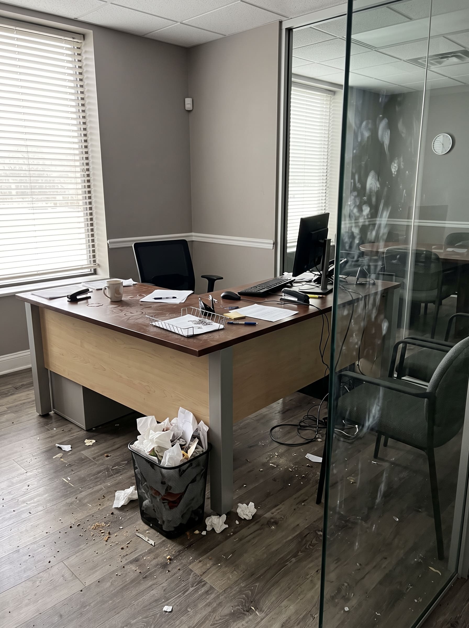 Office suite before cleaning